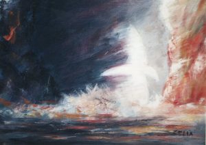 Colombe de la paix / peinture à l'huile