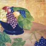 Nature morte aux raisins bleus / technique : peinture à l'huile