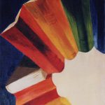 Profil aux livres / peinture à l'huile