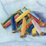 Bobines de soie / peinture à l'huile