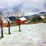 Paysage de neige / peinture à l'huile