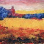 village-aux-tournesols /acrylique